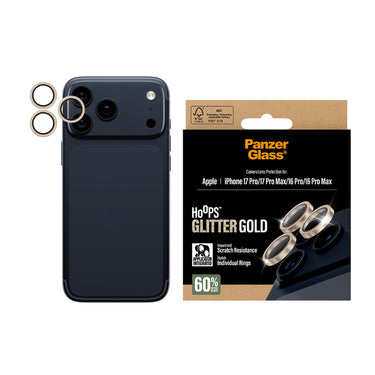 PanzerGlass Hoops Lens Protector for iPhone 17 Pro/17 Pro Max - Glitter Gold